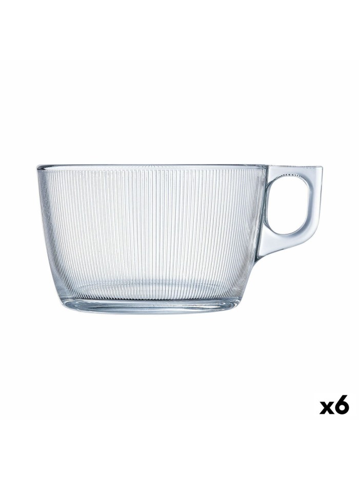 Cup Luminarc Stripy Large Transparent Glass (500 ml) (6 Units)