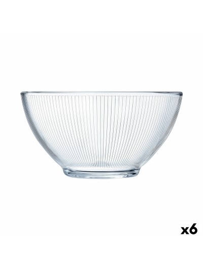Bol Luminarc Stripy Desayuno Transparente Vidrio (500 ml) (6 Unidades)