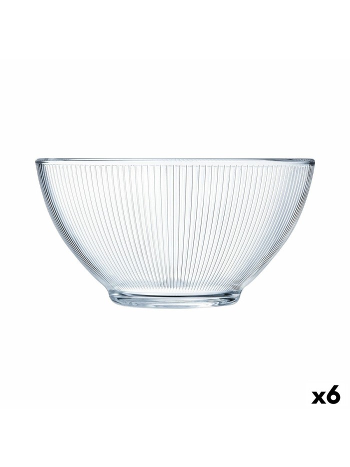 Bowl Luminarc Stripy Breakfast Transparent Glass (500 ml) (6 Units)