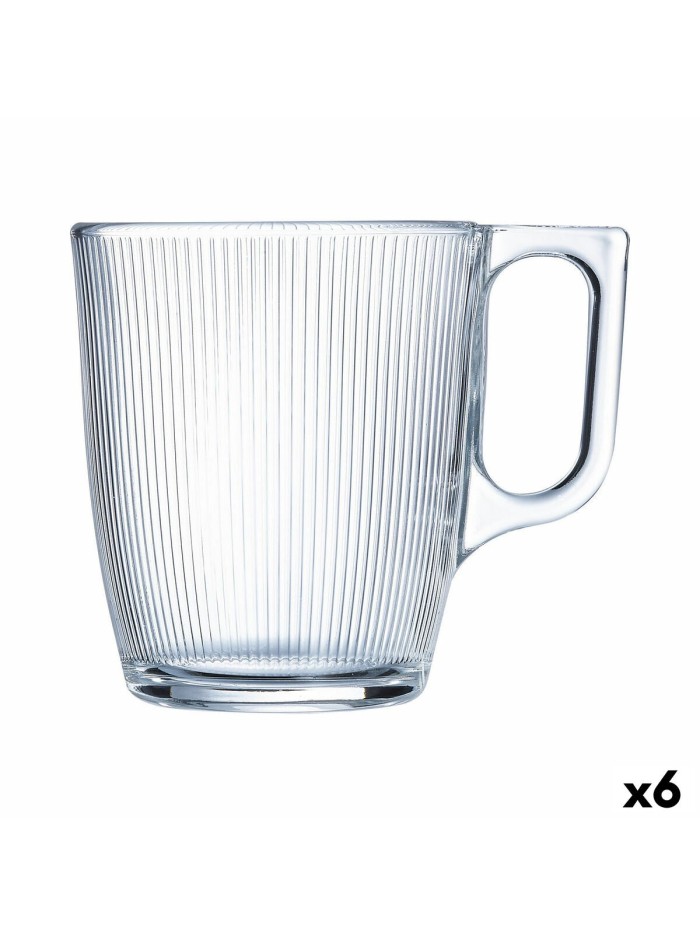 Tasse Luminarc Stripy Petit-déjeuner Transparent verre (250 ml) (6 Unités)