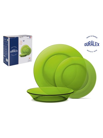 Set de Vajilla Duralex Lys 12 Piezas Verde