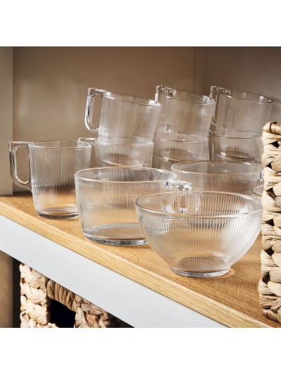 Taza Luminarc Stripy Transparente Vidrio 90 ml (6 Unidades)