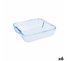 Serving Platter Pyrex Classic Squared Transparent Glass 25 x 22 x 6 cm (6 Units)