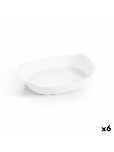 Fuente de Cocina Luminarc Smart Cuisine Rectangular Blanco Vidrio 30 x 22 cm (6 Unidades)