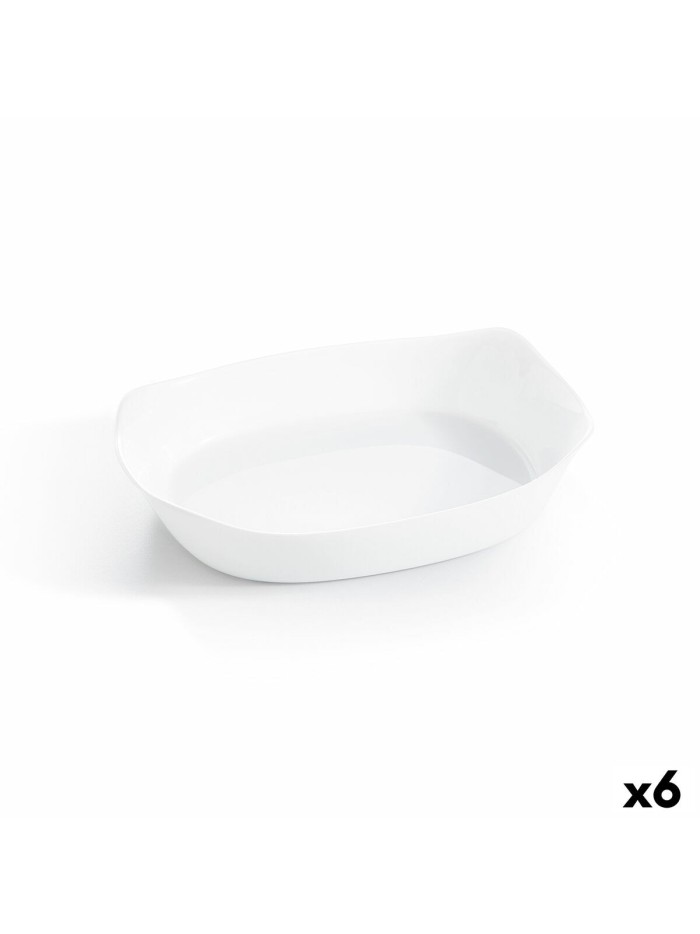 Serving Platter Luminarc Smart Cuisine Rectangular White Glass 30 x 22 cm (6 Units)