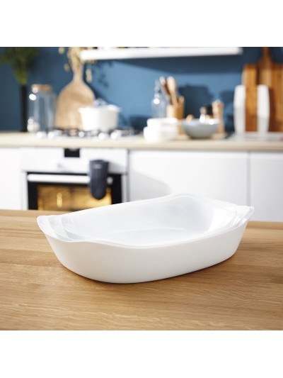 Fuente de Cocina Luminarc Smart Cuisine Rectangular Blanco Vidrio 30 x 22 cm (6 Unidades)