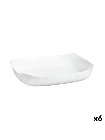 Fuente de Cocina Luminarc Smart Cuisine Rectangular Blanco Vidrio 33 x 27 cm (6 Unidades)