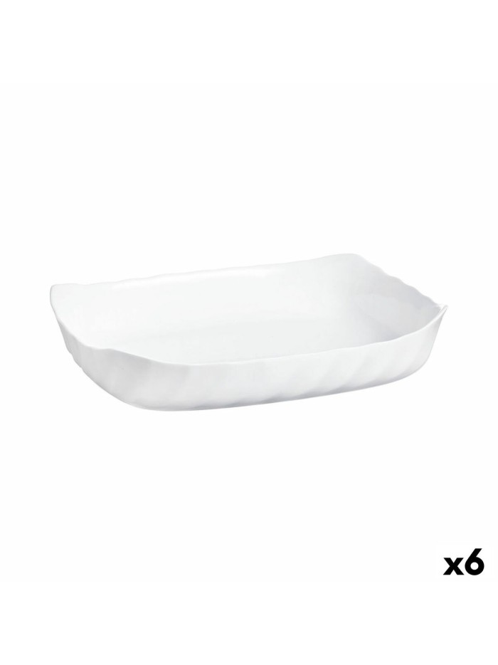Serving Platter Luminarc Smart Cuisine Rectangular White Glass 33 x 27 cm (6 Units)