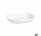Fuente de Cocina Luminarc Smart Cuisine Rectangular Blanco Vidrio 33 x 27 cm (6 Unidades)
