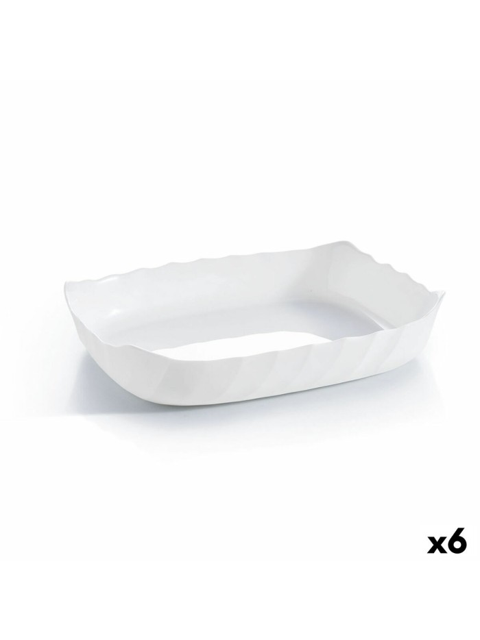 Fuente de Cocina Luminarc Smart Cuisine Rectangular Blanco Vidrio 29 x 30 cm (6 Unidades)