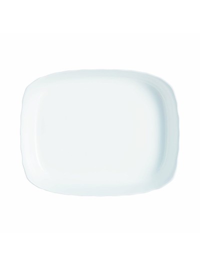 Fuente de Cocina Luminarc Smart Cuisine Rectangular Blanco Vidrio 33 x 27 cm (6 Unidades)