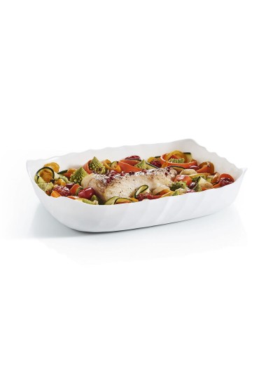 Fuente de Cocina Luminarc Smart Cuisine Rectangular Blanco Vidrio 29 x 30 cm (6 Unidades)