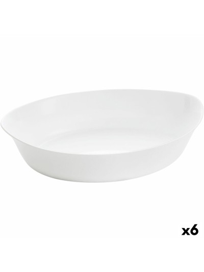 Fuente de Cocina Luminarc Smart Cuisine Ovalado 32 x 20 cm Blanco Vidrio (6 Unidades)