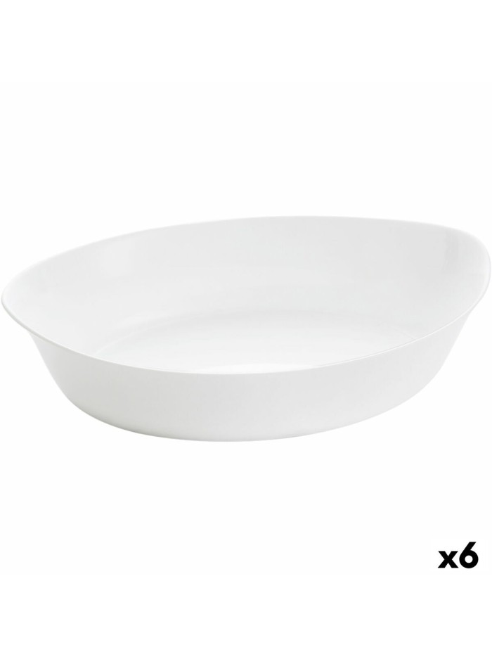 Fuente de Cocina Luminarc Smart Cuisine Ovalado 32 x 20 cm Blanco Vidrio (6 Unidades)