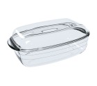 Fuente de Cocina Ô Cuisine Rectangular Con Tapa 1,6 L 2,9 L Transparente Vidrio (3 Unidades)