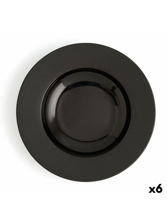Deep Plate Ariane Antracita Black Ceramic Ø 26 cm (6 Units)