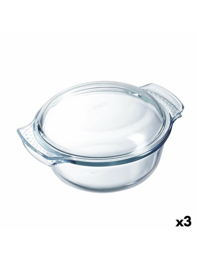 Fuente para Horno Pyrex Classic Vidrio Transparente Vidrio 33 x 26 x 12 cm Con Tapa (3 Unidades)