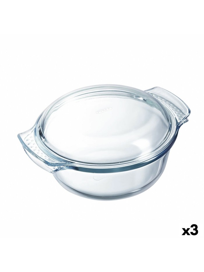 Fuente para Horno Pyrex Classic Vidrio Transparente Vidrio 33 x 26 x 12 cm Con Tapa (3 Unidades)