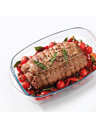 Fuente para Horno Ô Cuisine Ocuisine Vidrio Transparente Vidrio Rectangular 35 x 22 x 6 cm (6 Unidades)