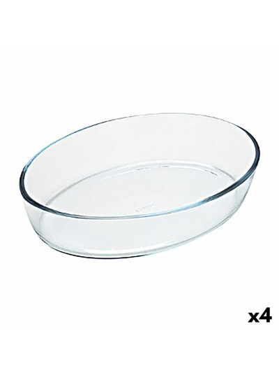 Fuente para Horno Pyrex Classic Vidrio Transparente Vidrio Ovalada 40 x 28 x 7 cm (4 Unidades)
