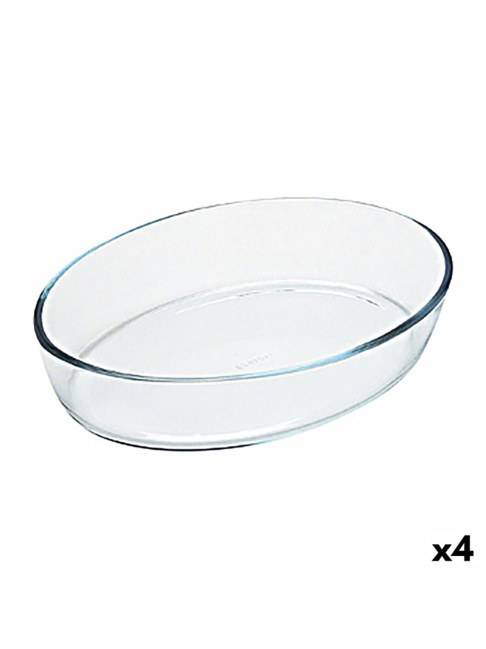 Fuente para Horno Pyrex Classic Vidrio Transparente Vidrio Ovalada 40 x 28 x 7 cm (4 Unidades)