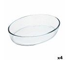 Fuente para Horno Pyrex Classic Vidrio Transparente Vidrio Ovalada 40 x 28 x 7 cm (4 Unidades)