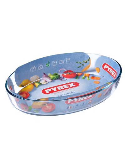 Oven Dish Pyrex Classic Vidrio Transparent Glass Oval 35 x 24 x 7 cm (6 Units)