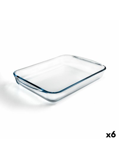 Fuente para Horno Pyrex Classic Vidrio Transparente Vidrio Rectangular 40 x 27 x 6 cm (6 Unidades)