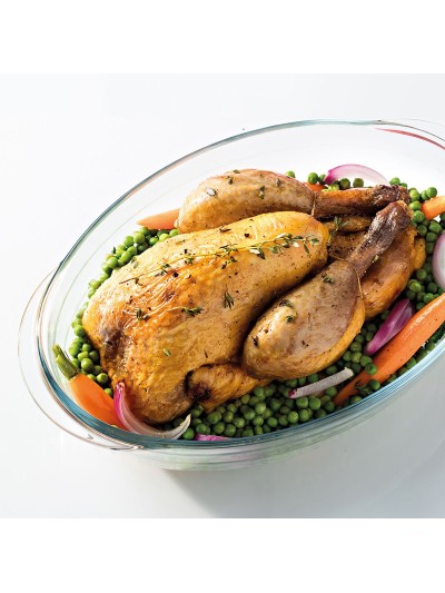 Fuente para Horno Ô Cuisine Ocuisine Vidrio Transparente Vidrio Ovalada 30 x 21 x 7 cm (4 Unidades)