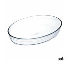 Fuente para Horno Ô Cuisine Ocuisine Vidrio Transparente Vidrio Ovalada 35 x 25 x 7 cm (6 Unidades)