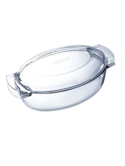 Fuente para Horno Pyrex Classic Vidrio Transparente Vidrio Ovalada 39 x 23 x 15 cm Con Tapa (3 Unidades)