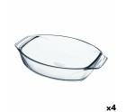 Fuente para Horno Pyrex Irresistible Transparente Vidrio Ovalada 39,5 x 27,5 x 7 cm (4 Unidades)
