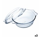Fuente para Horno Ô Cuisine Ocuisine Vidrio Transparente Vidrio 27 x 24 x 11 cm Con Tapa (3 Unidades)