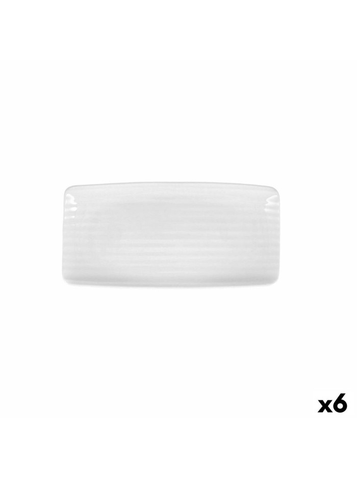 Bandeja de Aperitivos Ariane Artisan Cerámica Blanco 30 x 15 cm (6 Unidades)
