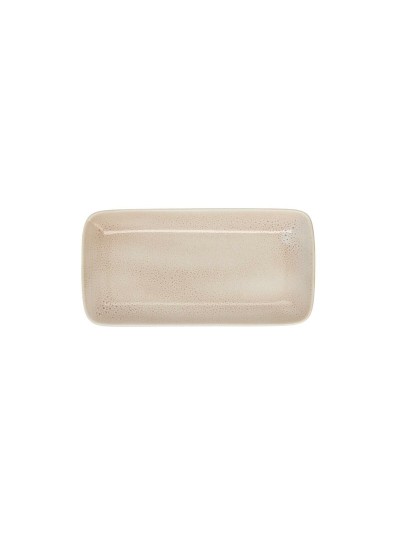 Bandeja de Aperitivos Ariane Porous 28 x 14 cm Cerámica Beige (6 Unidades)