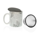 Taza con Filtro para Infusiones Versa Gardee Hojas Porcelana Gres