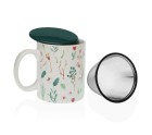 Cup with Tea Filter Versa Sansa Porcelain Stoneware