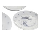 Set de Vajilla DKD Home Decor Porcelana Azul Blanco 27 x 27 x 3 cm 18 Piezas