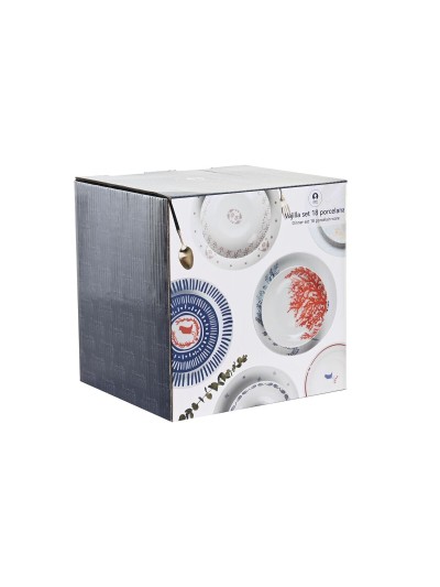 Service de Vaisselle DKD Home Decor Porcelaine Rose Blanc 27 x 27 x 3 cm 18 Pièces