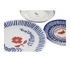 Service de Vaisselle DKD Home Decor Porcelaine Rouge Bleu Blanc 27 x 27 x 3 cm 18 Pièces