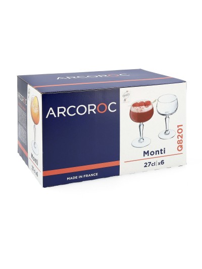 Set de Copas Arcoroc Monti Transparente Vidrio 270 ml 6 Unidades