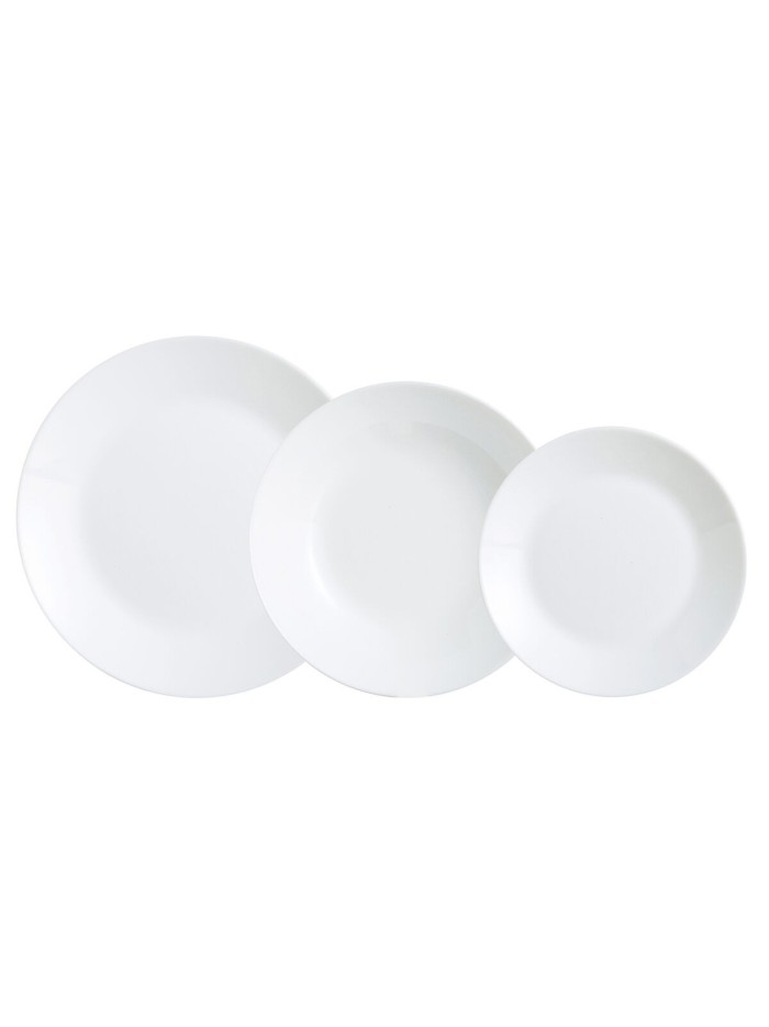Dinnerware Set Luminarc Zelie White Glass 18 Pieces