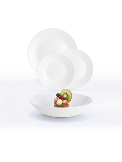 Dinnerware Set Luminarc Zelie White Glass 18 Pieces