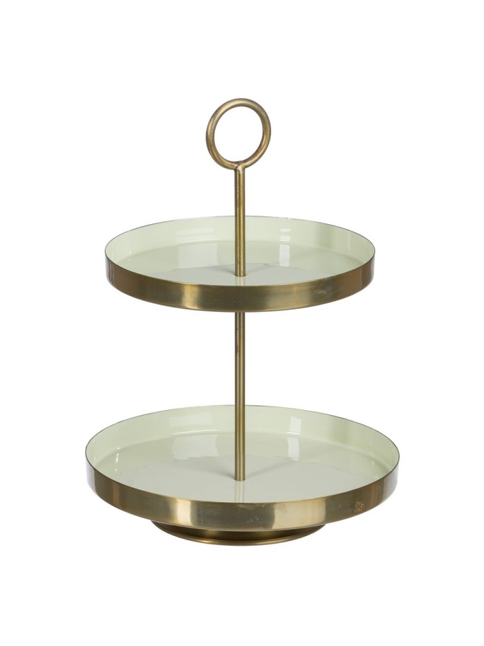 Plateau apéritif 30 x 30 x 40,5 cm Doré Vert Fer