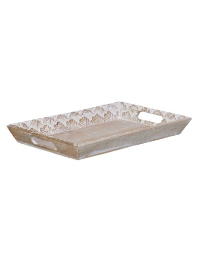 Plateau apéritif 45,5 x 30,5 x 5,5 cm Blanc Bois de manguier (2 Unités)