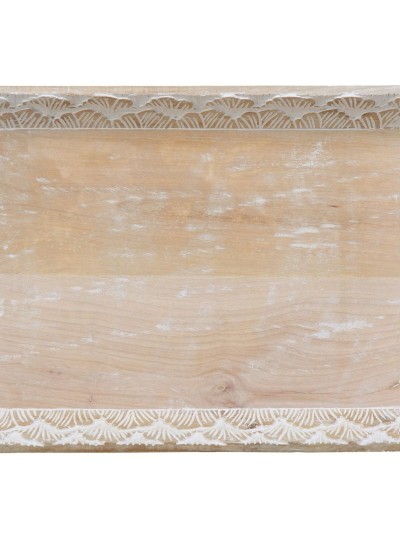 Bandeja de Aperitivos 45,5 x 30,5 x 5,5 cm Blanco Madera de mango (2 Unidades)