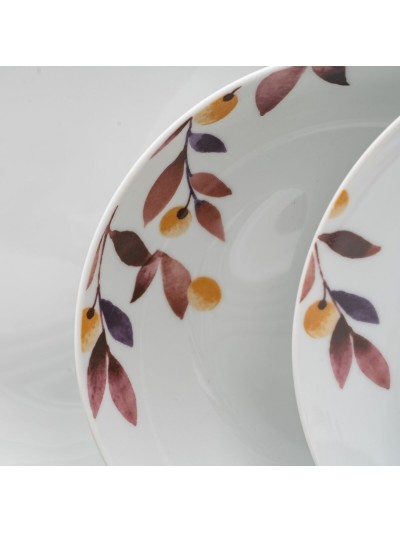 Assiettes Blanc Multicouleur Porcelaine Volets 1 cm 37 x 23 x 30 cm 18 Pièces