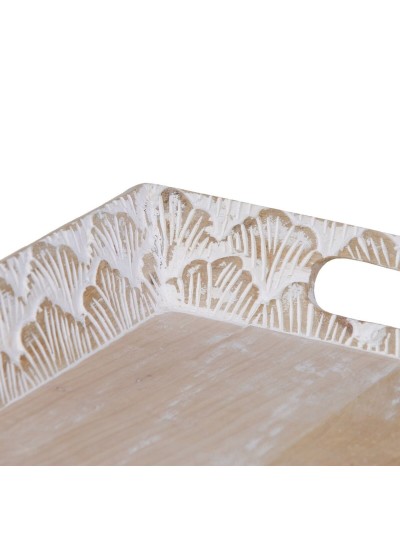 Plateau apéritif 45,5 x 30,5 x 5,5 cm Blanc Bois de manguier (2 Unités)