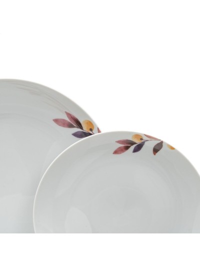 Tableware White Multicolour Porcelain Sheets 1 cm 37 x 23 x 30 cm 18 Pieces