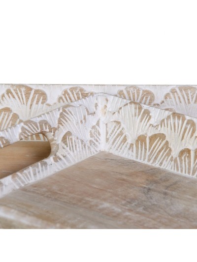 Snack tray 45,5 x 30,5 x 5,5 cm White Mango wood (2 Units)